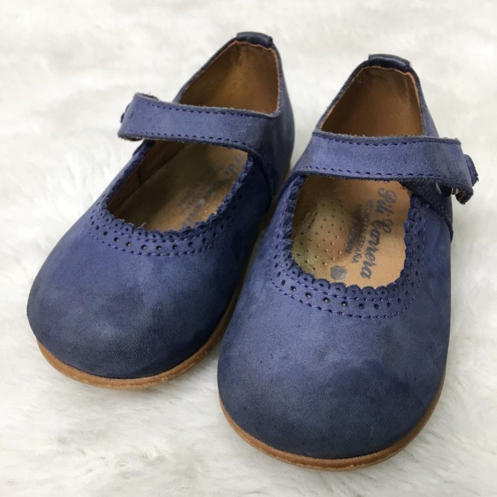 Pili Carrera Baby Toddler Girl Blue Leather Walking Mary Jane Shoes Size 19